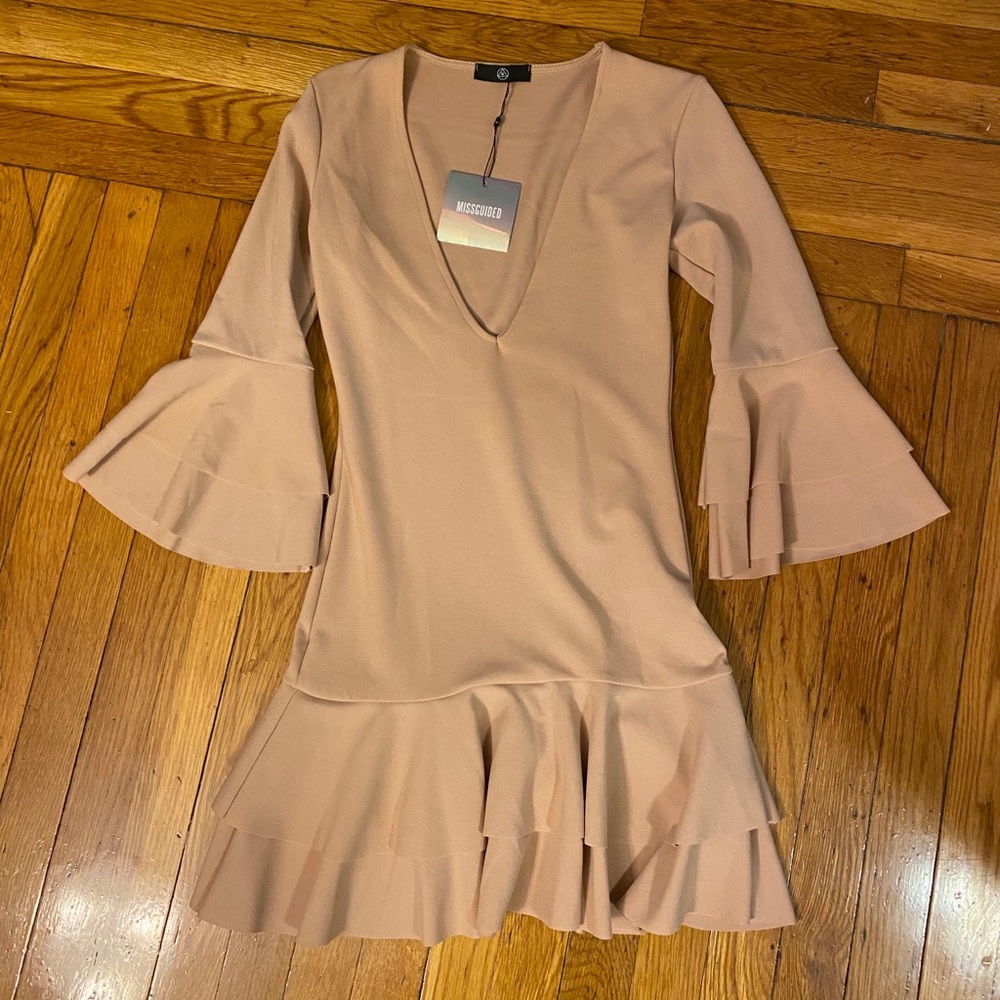 Deep v neck line mini dress